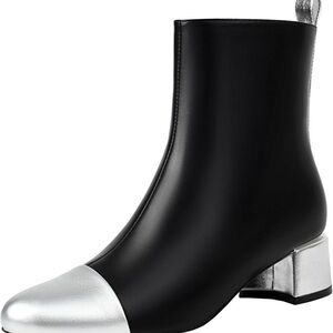 Chic Black and Silver Ankle Booties